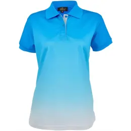 Ladies Dakota Golf Shirt Aqua Front